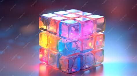 Premium Photo | Crystal rubik's cube pastel colors low saturation by a ...