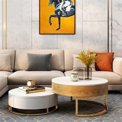 KOHINOOR DECOR Modern & Extendable Round Nesting Coffee Table/Sofa ...