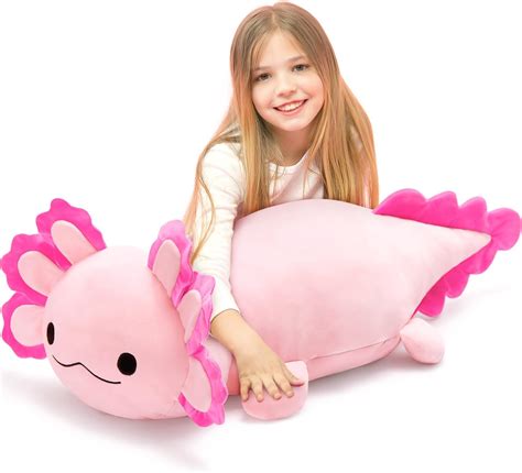Amazon.com: BENINY Large Pink Axolotl Plush Toy, 39" Giant Stuffed ...