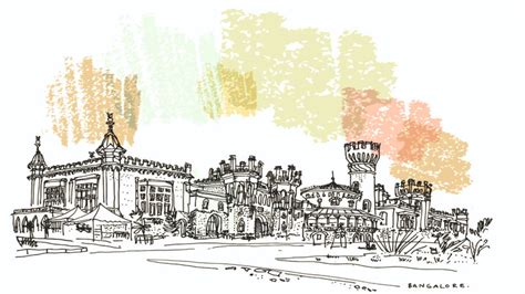 Sketch Art Monument Theme Office Wallpaper – Myindianthings