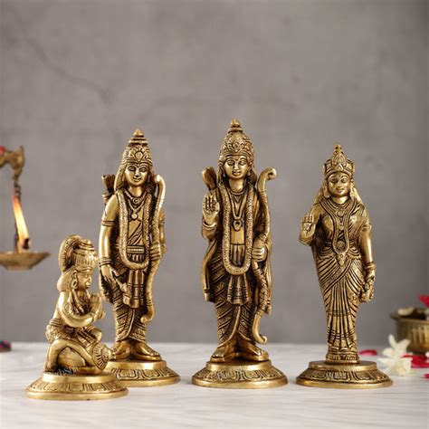 Buy Divine Brass Ramdarbar Idols Set - Lord Ram, Sita, Lakshman ...