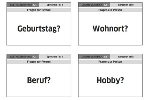 A1 Sprechen Teil 2 Practice 的图像结果