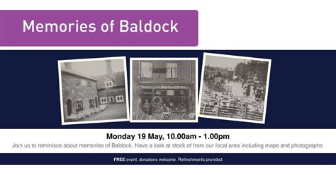 Memories of Baldock, Baldock Library, Letchworth, 19 May 2025 | AllEvents