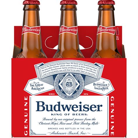 Budweiser Beer, 6 Pack Beer - 12 FL OZ Bottles - Walmart.com - Walmart.com