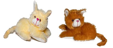 Buy Aggarwal`s Cute Stuffed cat in Combo ( Golden-Cream). Online at Low ...