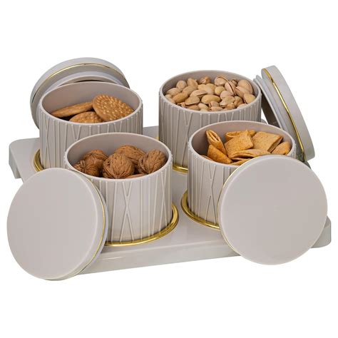 Buy Selvel Dune Airtight Dry Fruit Container Tray Set -4 Pcs (450ml ...