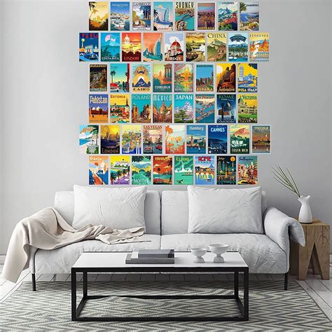 Buy Xiangling 50pcs Travel Posters Wall Collage Kit,Trendy Urban Travel ...