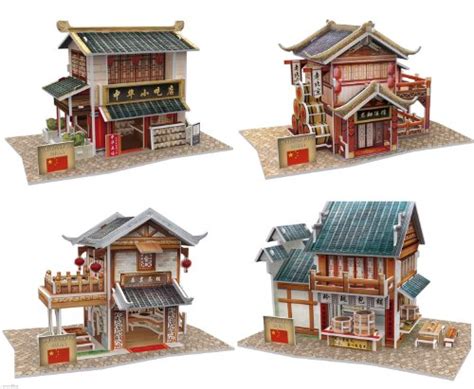 Buy 3D Puzzle Model China Flavor Folk Shop Store Chinese Old House ...