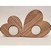 Buy Bonjoy Wooden Heart Shape Tealight Candle Holder - Set of 2 Candle ...