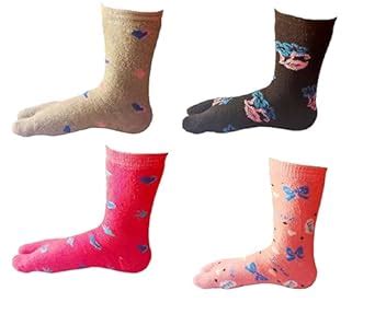 Buy Women Girl Mid-Calf Length Thumb Woolen Socks Printed Multi Color ...