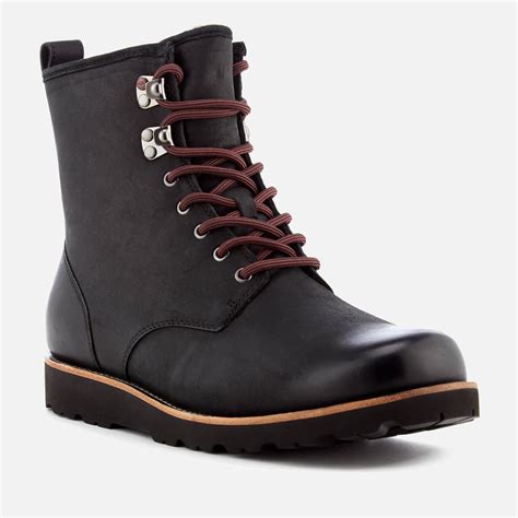 UGG Hannen Tl Waterproof Leather Lace Up Boots in Black for Men - Lyst