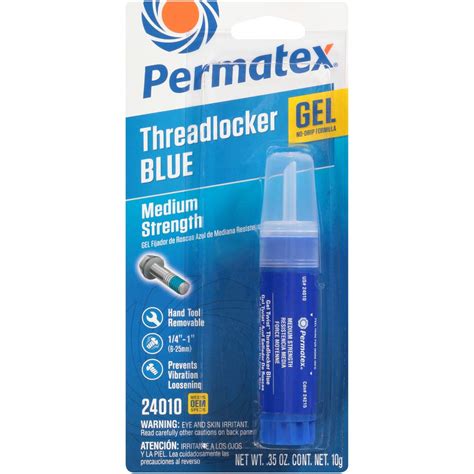 Permatex 24010-6PK Medium Strength Threadlocker Blue Gel, 10 g Gel ...