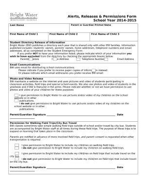Alerts, Releases & Permissions Doc Template | pdfFiller