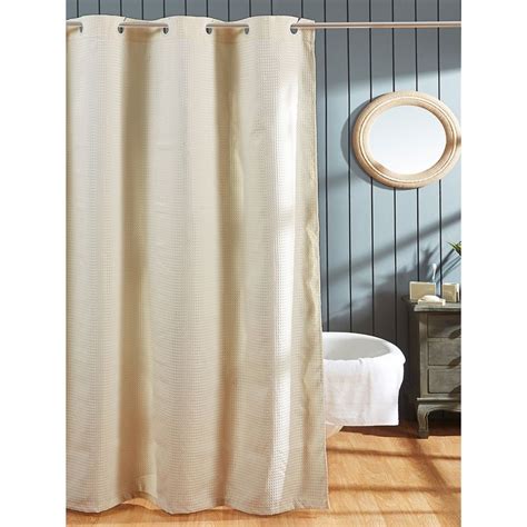 Buy OBSESSIONS Jacquard Hookless Shower Curtain with Liner, Ivory Online