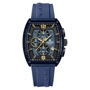Buy NAVIFORCE NF6101 Multifunctional Chronograph dial with Blue Silicon ...