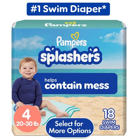 Brandclub - Pampers Splashers Swim Diapers Size 4, 18 Count (Select for ...