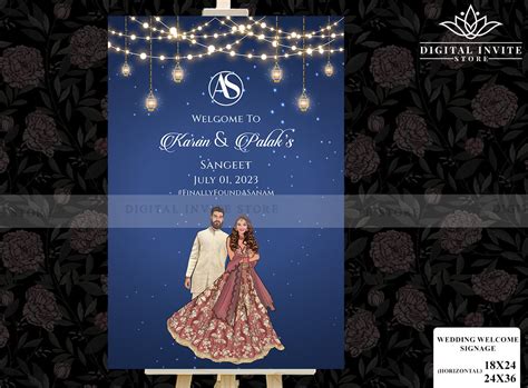 Buy Welcome to Our Sangeet Signage as Custom Portrait Sangeet Online in ...