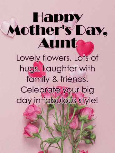 Lovely Flower Happy Mother's Day Card for Aunt