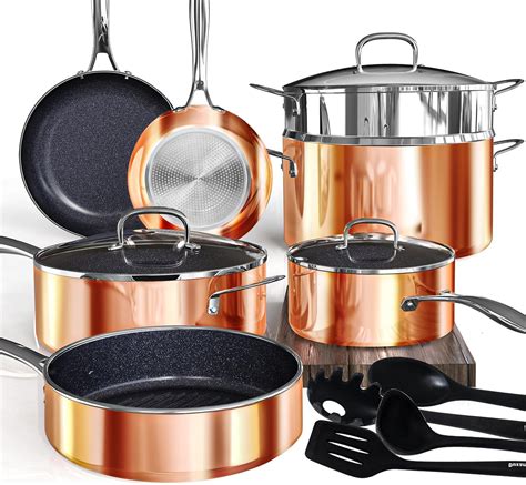 Amazon.com: Gotham Steel Hammered Collection Pots and Pans 10 Piece ...