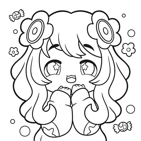 Cute Kawaii Girl Coloring Pages