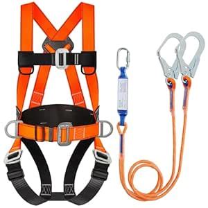 DIJJIG Safety Harness Fall Protection Kit Full Body Roofing Harnesses ...