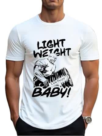 Buy LEOTUDE Men Polysterblend Half Sleeve Round Neck Graphic Printed ...