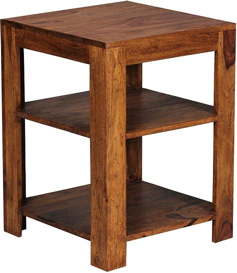 MURALICRAFT Solid Sheesham Wood End Table for Living Room | Wooden Sofa ...