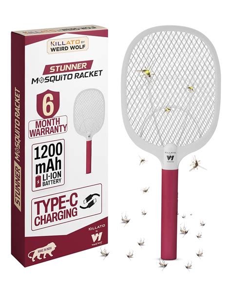 Weird Wolf Heavy Duty Mosquito Racket Bat | Rechargeable Electric Fly ...
