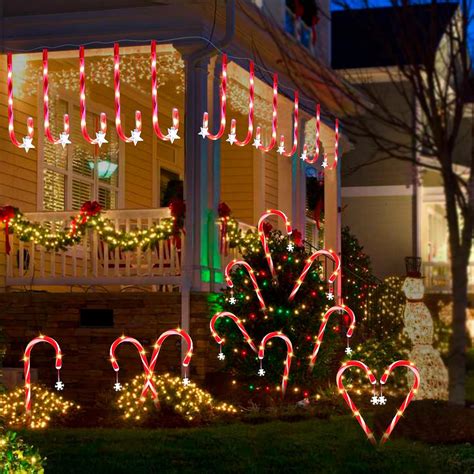 Buy Goallim 12PCS Christmas Star Candy Cane Pathway Markers Lights with ...