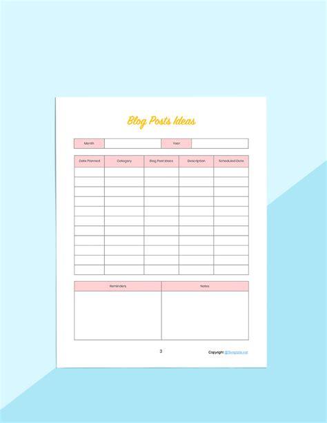 Image result for Blog Planner Template