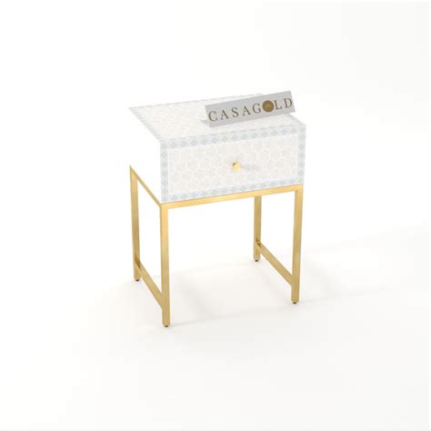 Inlay Bedside Table - Targua – CasaGold