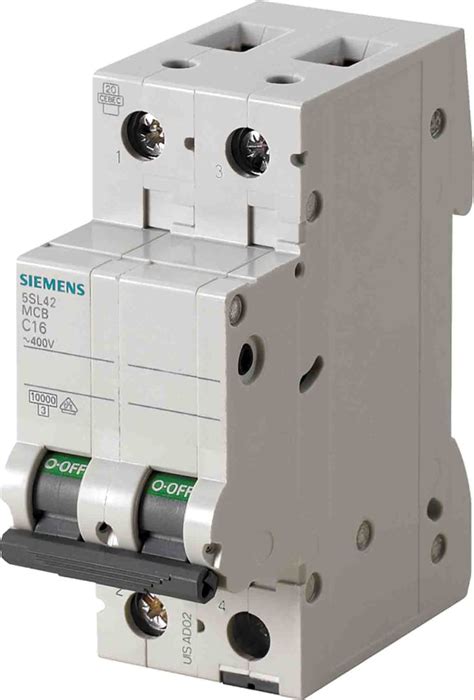5SL4205-7 Siemens | Siemens SENTRON 5SL4 MCB, 2P, 500mA Curve C, 400V ...