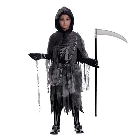 Lomesion Grim Reaper Halloween Costumes for Girls, Scary Kids Halloween ...