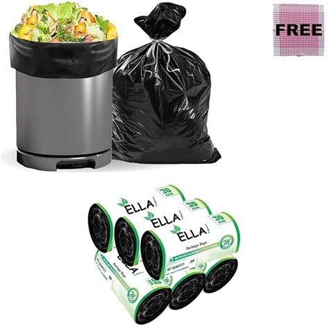 Ella Garbage Bags 19x21 Inches Medium 180 Bags 6 Rolls | Leak Proof ...