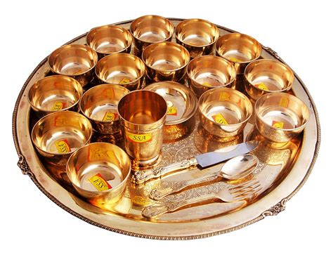 Embossed Karvi Design - Pure Brass Big Maharaja Size (20" Inch) - Desi ...