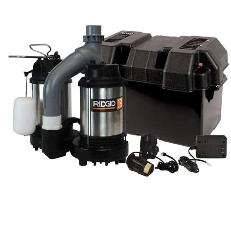 Buy 12 HP Ridgid Battery Back Up Sump Pump System Online at Lowest ...