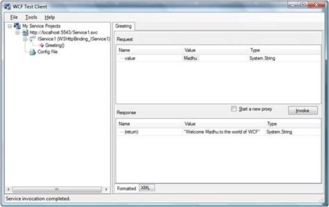 WCF Test Client 的图像结果