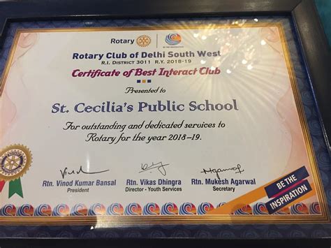 Cecilian Interactors bag the ‘Best Club Interact Club’ Award
