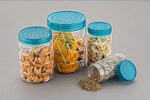MARUTI PLAST Plastic Triangle Jar Container Pack Of 4 For Home And ...