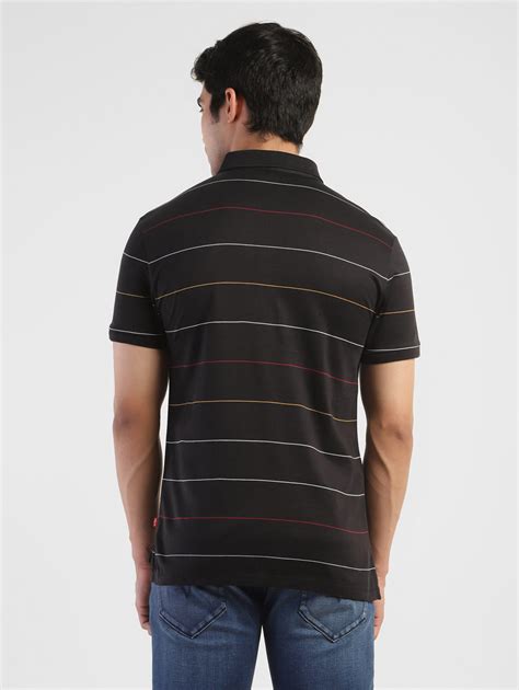 Men's Striped Polo T-shirt Black – Levis India Store