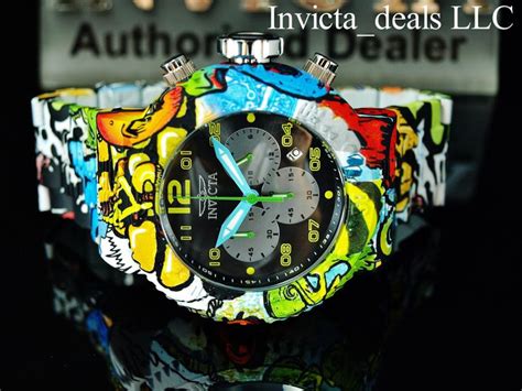 Rare Invicta Men's 52mm GRAND Pro Diver GRAFFITI Chronograph ...