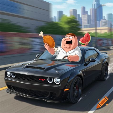 Peter Griffin from Family Guy running with a pickaxe in a vibrant ...