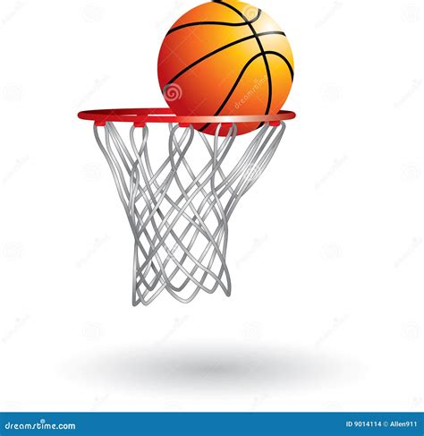 Basketball going into net stock vector. Illustration of background ...