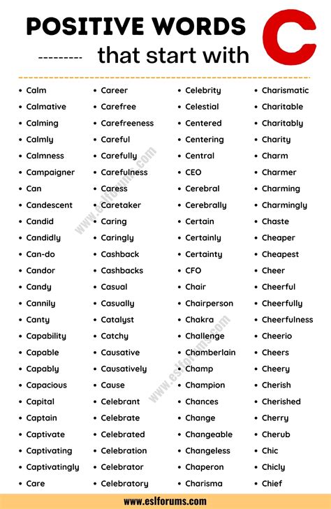 638 "Cool" Positive Words that Start with C (with Examples) - ESL Forums