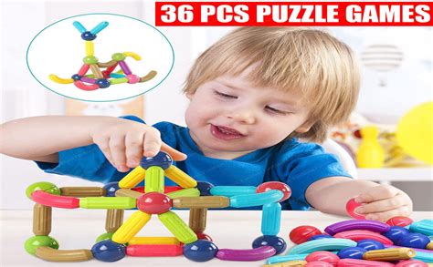 FunBlast Magnetic Sticks Building Blocks for Kid – 36 Pcs Puzzle Games ...