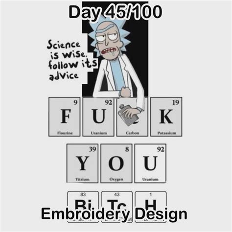 Rick Science Embroidery Design – Digitizing Craft