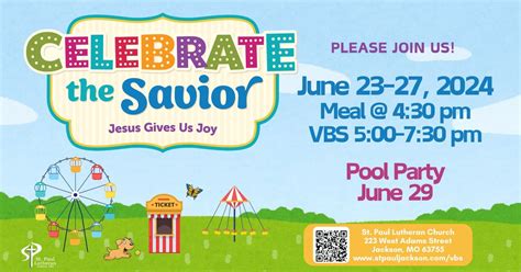 Celebrate the Savior VBS, 223 West Adams, Jackson, MO 63755, 23 June to ...