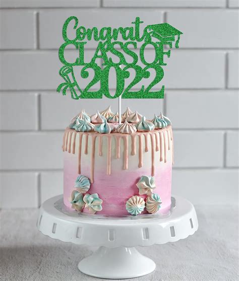 Buy JOZON Glittery Congrats Class of 2022 Cake Toppers 2022 Graduation ...