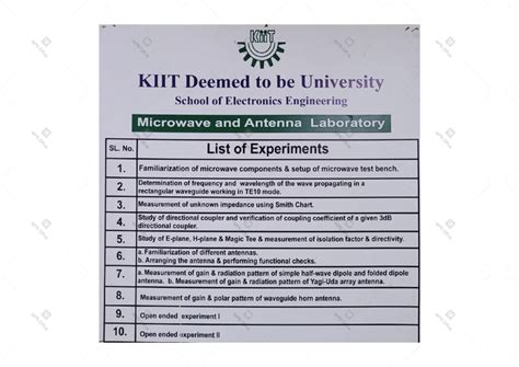 MWE Lab - Experiment List - KiiT Office KIIT Deemed to be University ...