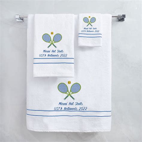 Monogrammed USTA Nationals Ultralux White Bath-Hand-Face Towels — Petal ...